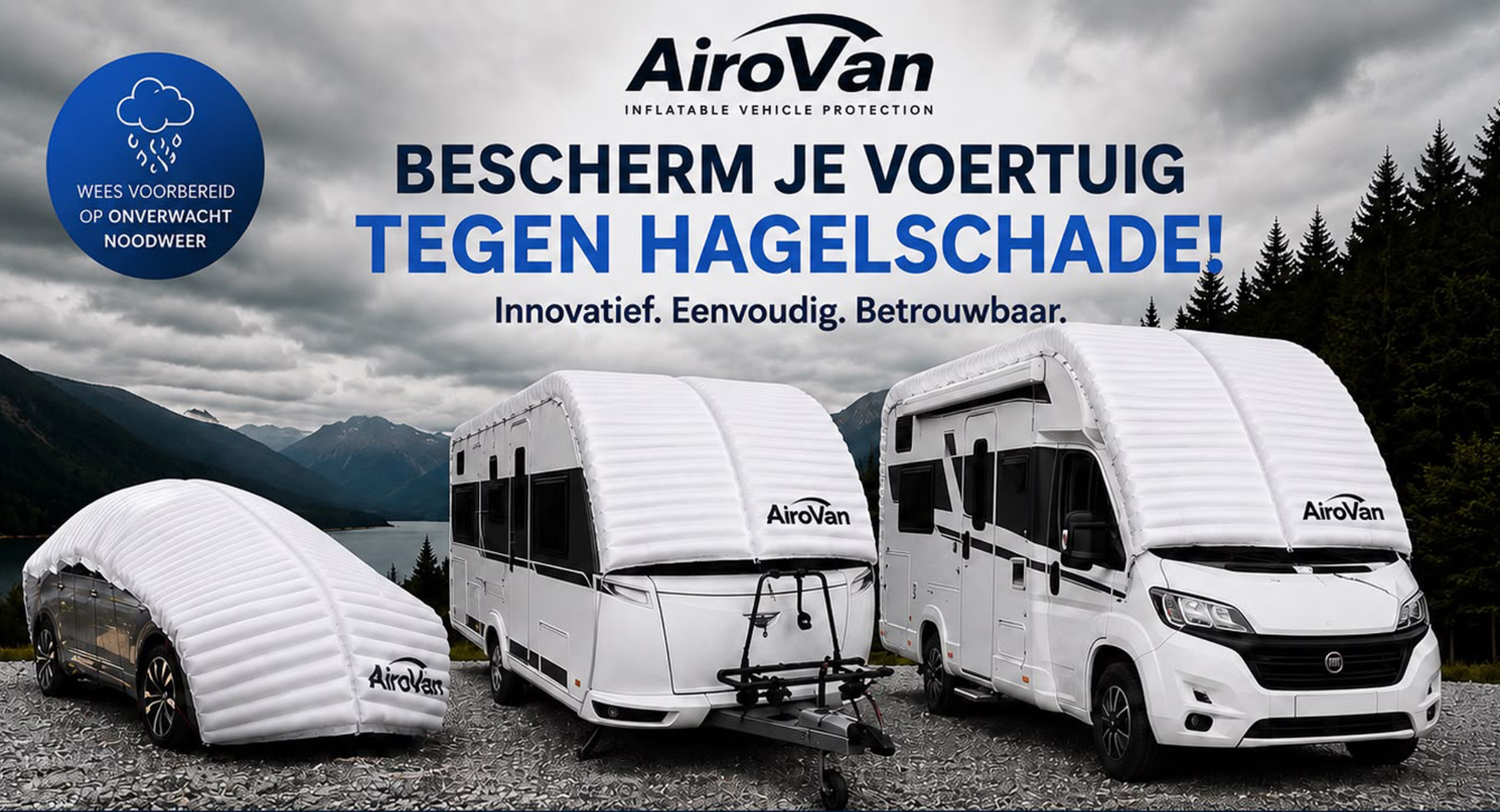 AiroVan helpt een voertuig beschermen tegen hagelschade